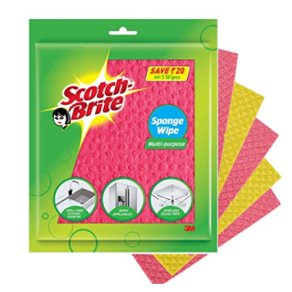 Save 14% on Scotch-Brite Sponge Wipe, Pack of 5 (Color May Vary)